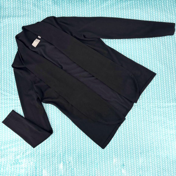 Cyrus Black Shawl Collar Long Sleeve Open Front Lightweight Cardigan, XL - Picture 1 of 15